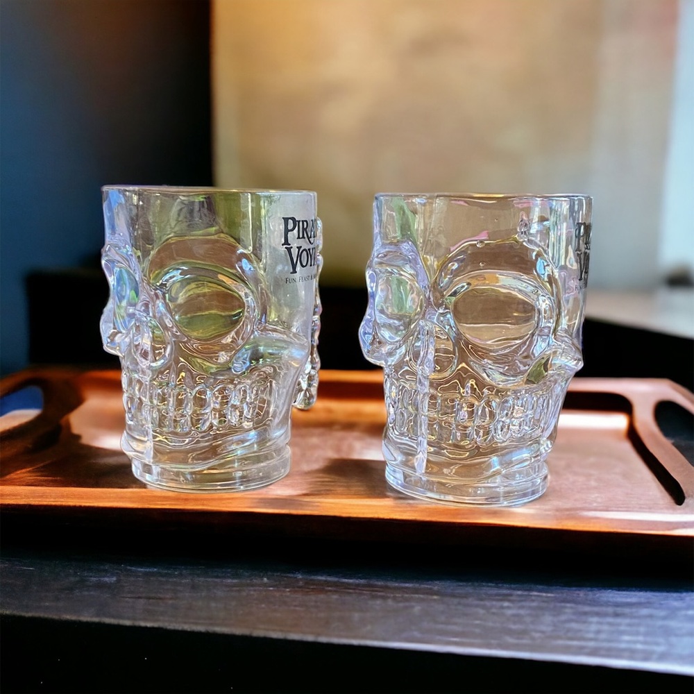 Pair of Skeleton Mugs. Fun for cocktails or beer.